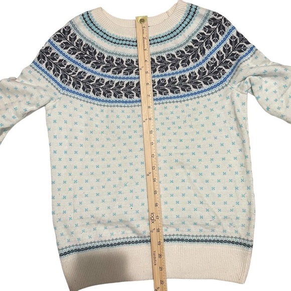 𝅺talbots Off White & Blue Lambswool Blend Sweater - Picture 6 of 6